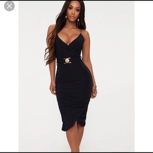 *Reposh* PrettyLittleThing Slinky black midi dress